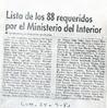 Lista de los 88 requeridos por el Ministerio del Interior