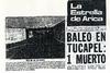 Baleo en Tucapel 1 muerto