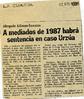 A mediados de 1987 habrá sentencia en caso Urzúa